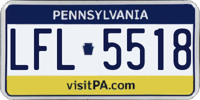 PA license plate LFL5518