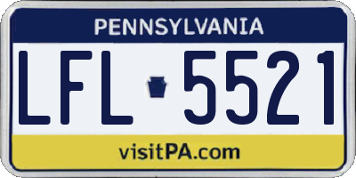 PA license plate LFL5521