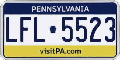 PA license plate LFL5523