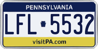 PA license plate LFL5532