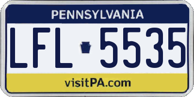 PA license plate LFL5535