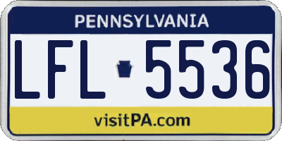 PA license plate LFL5536