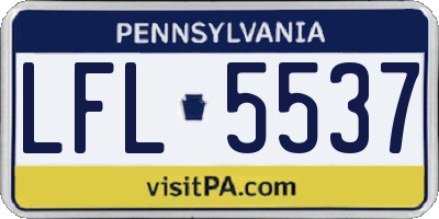 PA license plate LFL5537