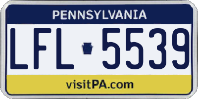 PA license plate LFL5539