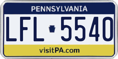 PA license plate LFL5540