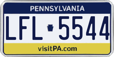 PA license plate LFL5544