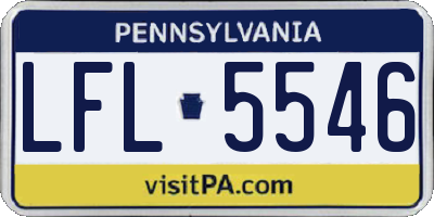 PA license plate LFL5546