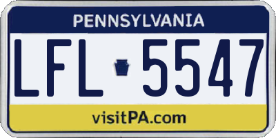 PA license plate LFL5547