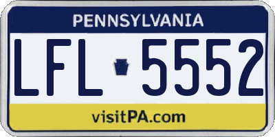 PA license plate LFL5552