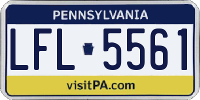 PA license plate LFL5561