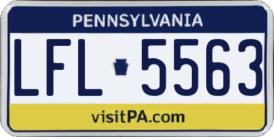 PA license plate LFL5563