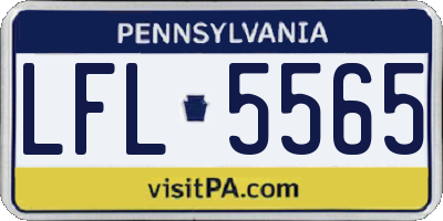 PA license plate LFL5565