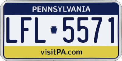 PA license plate LFL5571