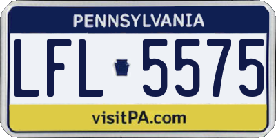 PA license plate LFL5575