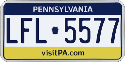 PA license plate LFL5577