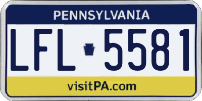 PA license plate LFL5581