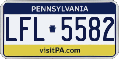 PA license plate LFL5582