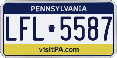 PA license plate LFL5587