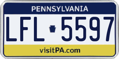 PA license plate LFL5597