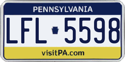 PA license plate LFL5598