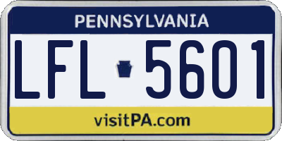 PA license plate LFL5601