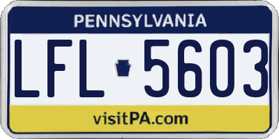 PA license plate LFL5603