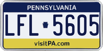 PA license plate LFL5605