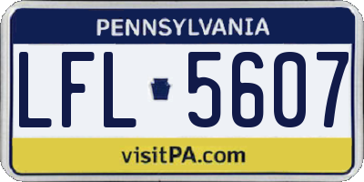 PA license plate LFL5607
