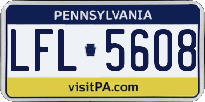 PA license plate LFL5608