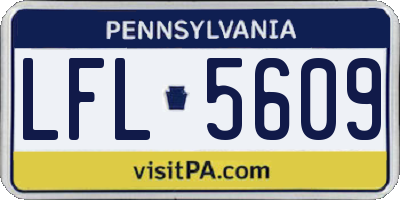 PA license plate LFL5609