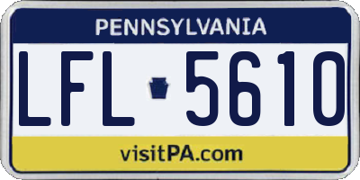 PA license plate LFL5610
