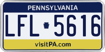 PA license plate LFL5616