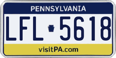 PA license plate LFL5618