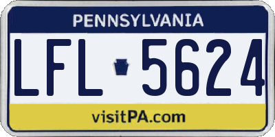 PA license plate LFL5624
