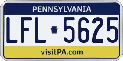 PA license plate LFL5625