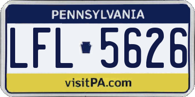 PA license plate LFL5626