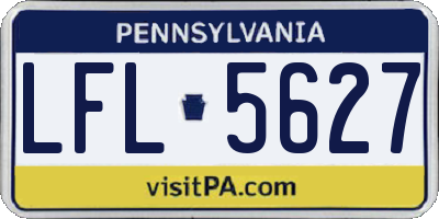 PA license plate LFL5627