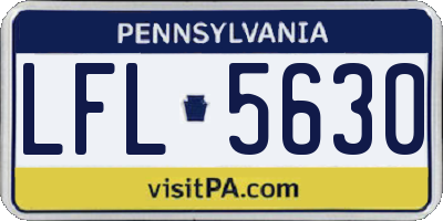 PA license plate LFL5630