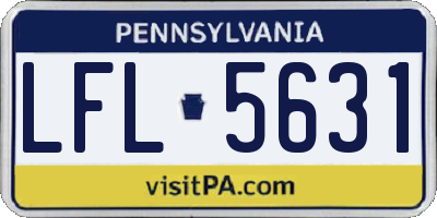 PA license plate LFL5631