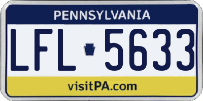 PA license plate LFL5633