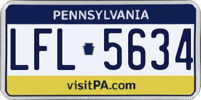 PA license plate LFL5634