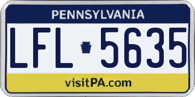 PA license plate LFL5635
