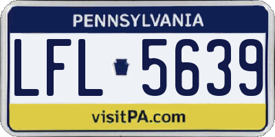 PA license plate LFL5639