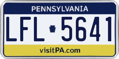 PA license plate LFL5641