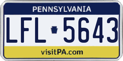 PA license plate LFL5643