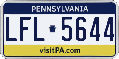 PA license plate LFL5644