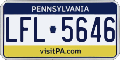 PA license plate LFL5646