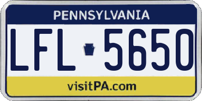 PA license plate LFL5650