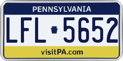 PA license plate LFL5652
