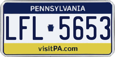 PA license plate LFL5653